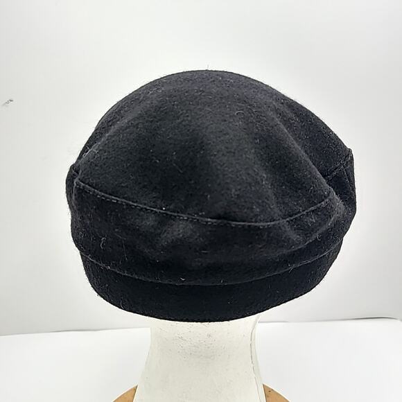Vintage Authentic GREEK FISHERMAN'S CAP Black Wool Made In Greece Size 56/7 - Picture 3 of 7